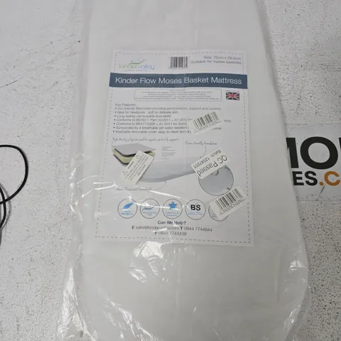 KINDER VALLEY FLOW MOSES BASKET MATTRESS – 72 X 26.5 CM (MADE IN UK)