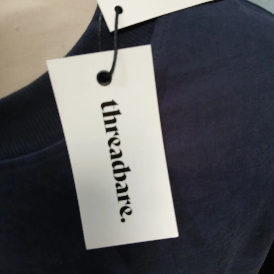 THREADBARE NAVY LONG-SLEEVE TOP WITH PROVENCE PRINT – TAG ATTACHED - SIZE S