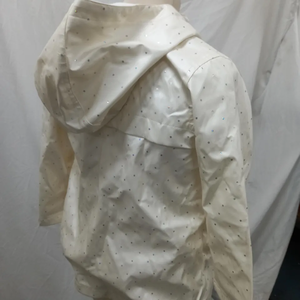 MARKS & SPENCER CRÈME WATERPROOF COAT WITH SPARKLY DOTS SIZE 6-7YRS