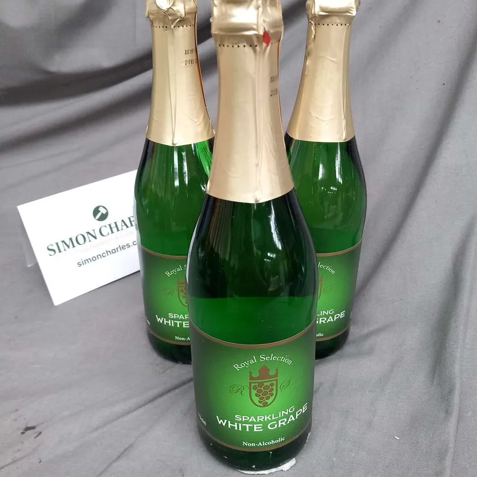 SIX BOTTLES OF ROYAL SELECTION SPARKLING WHITE GRAPE NON ALCOHOLIC 75CL