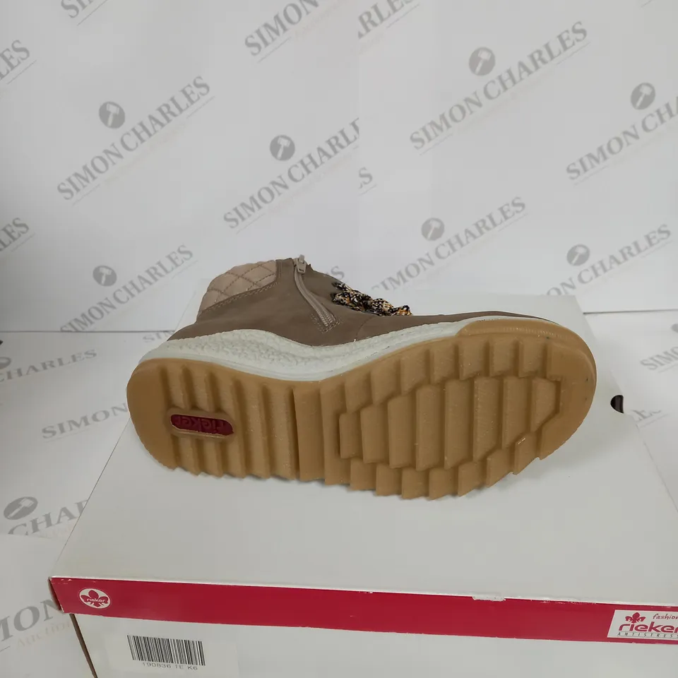 RIEKER TAUPE LACE UP BOOTS - SIZE 6