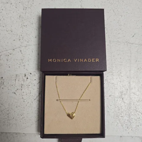 MONICA VINADER GOLD-TONE HEART PENDANT NECKLACE – BOXED