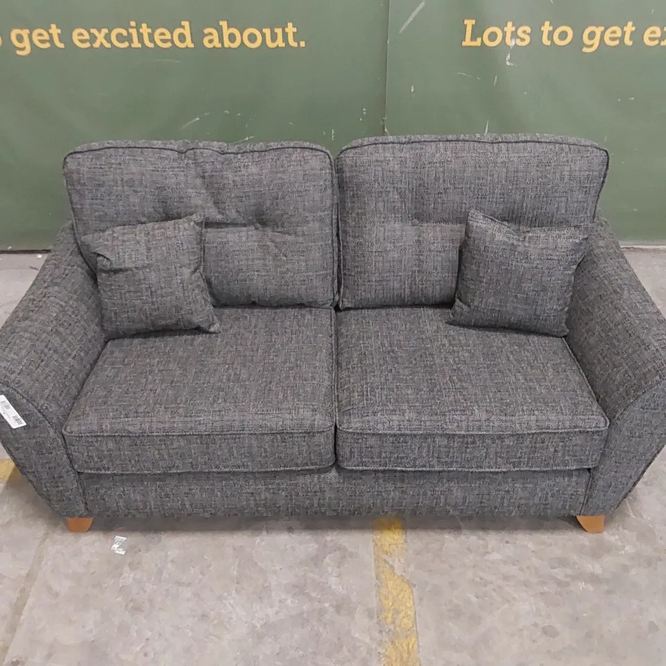 HALSTOW 2 SEATER HIGH BACK FABRIC SOFA - LISBON CHARCOAL