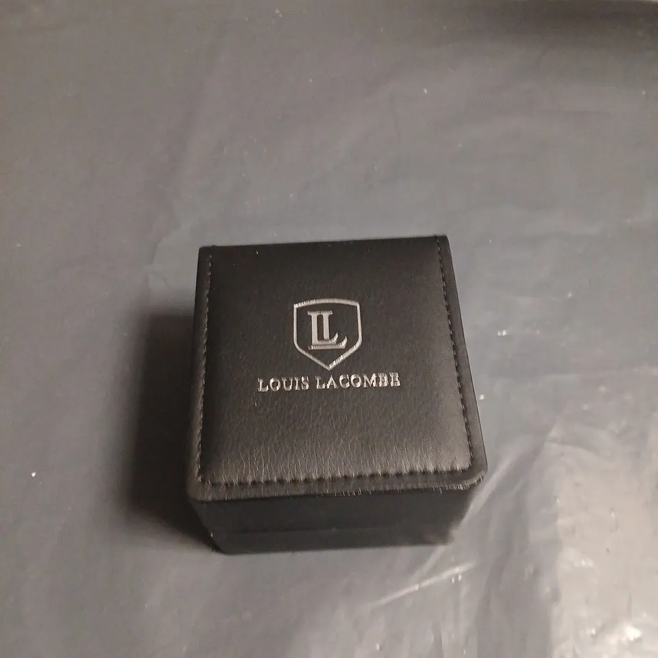 LOUIS LACOMBE WRISTWATCH – BLACK DIAL, SILVER CASE, BLACK RUBBER STRAP