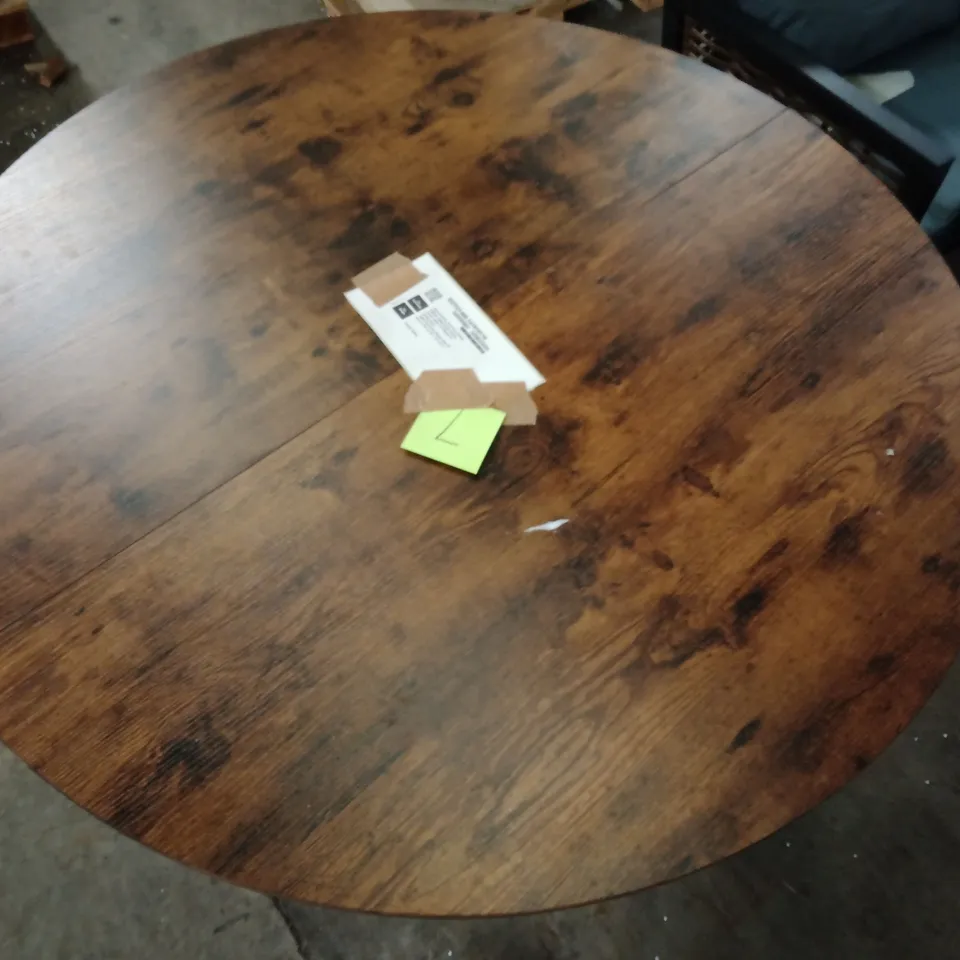 ROUND DINING TABLE – FARMHOUSE BROWN, 76CM H X 107CM W X 107CM D