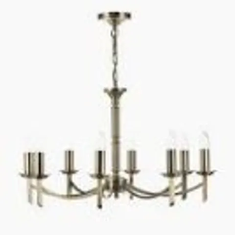 BOXED DAR LIGHTING AMBASSADOR 8 LIGHT PENDANT ANTIQUE BRASS FITTING ONLY