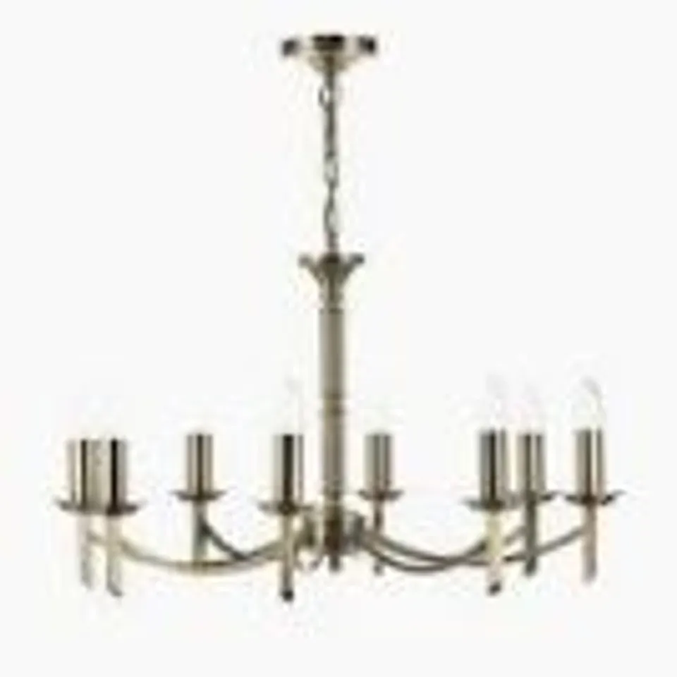 BOXED DAR LIGHTING AMBASSADOR 8 LIGHT PENDANT ANTIQUE BRASS FITTING ONLY