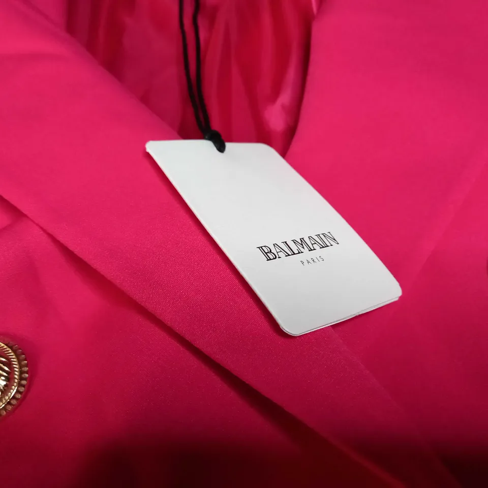 BALMAIN HOT PINK/GOLD BUTTON DETAILED BLAZER/JACKET - LARGE
