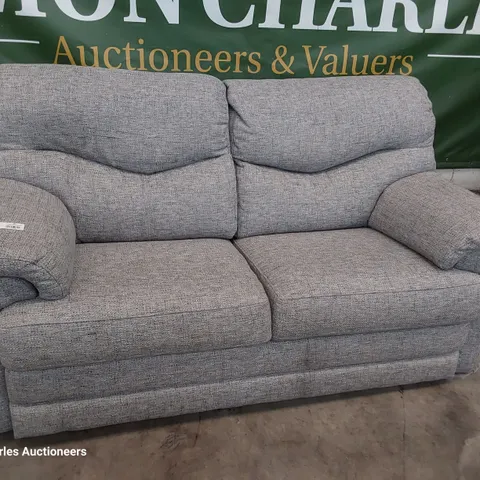 QUALITY BRITISH DESIGNER G PLAN THREE SEATER SOFA GREY FABRIC