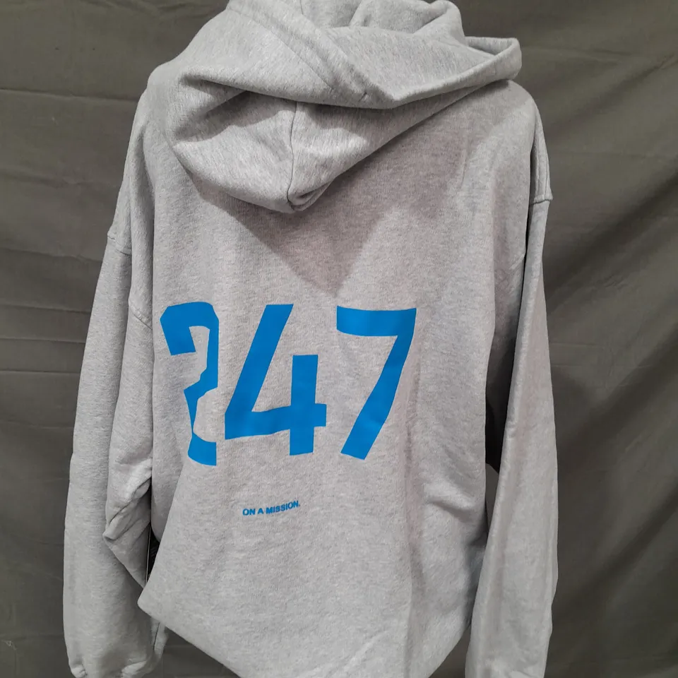REPRESENT ASH GREY 247 OVERSIZED HOODIE - LARGE