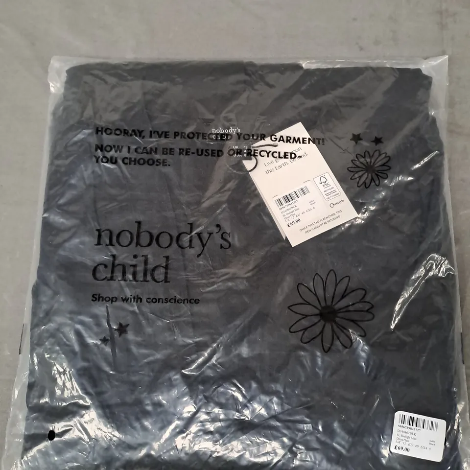 NOBODY'S CHILD SL STARLIGHT MINI DRESS IN BLACK UK SIZE 12