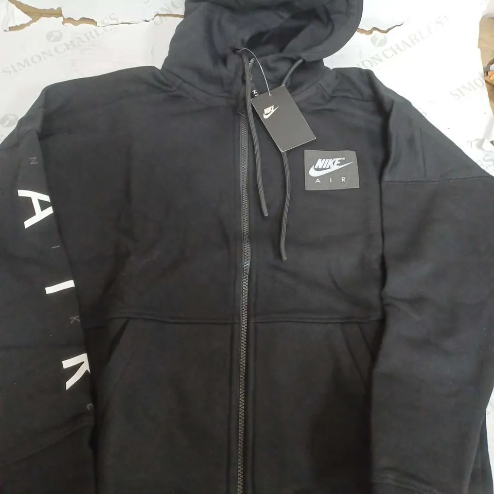 NIKE AIR ZIP UP HOODED JACKET IN BLACK - MEDIUM