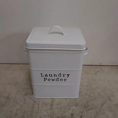 BOXED VINTAGE METAL LAUNDRY POWDER CANISTER