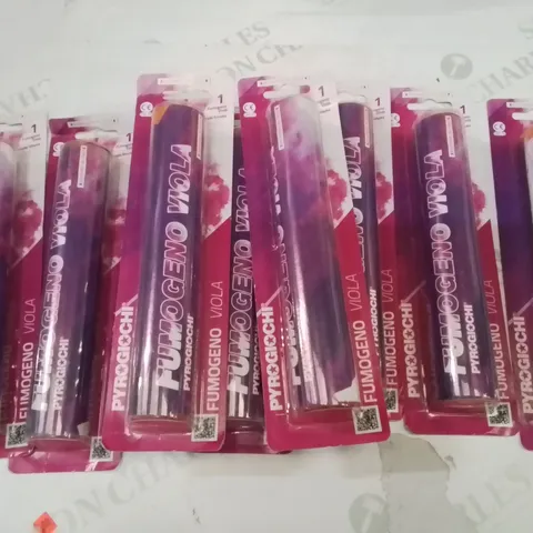 BOX CONTAINING 9 BRAND NEW PURPLE SMOKE FLARES (OVER 18 ONLY) (COLLECTION ONLY)