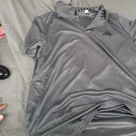 ADIDAS GREY POLO SHIRT – MEN'S, PERFORMANCE KNIT 