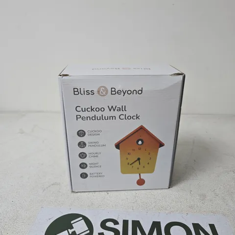 BLISS & BEYOND CUCKOO WALL PENDULUM CLOCK