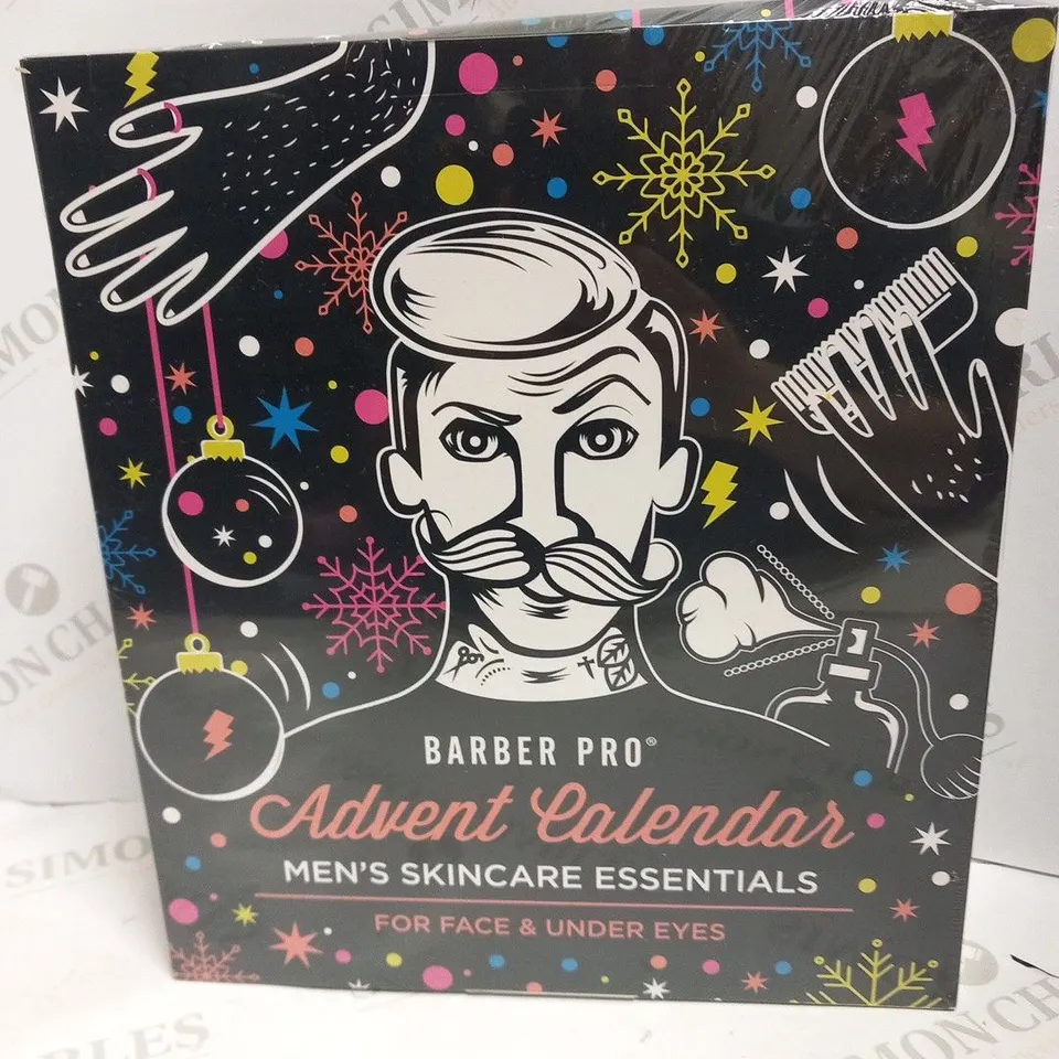 BOXED BARBER PRO ADVENT CALENDAR MEN'S SKINCARE ESSENTIALS FOR FACE AND UNDER EYES
