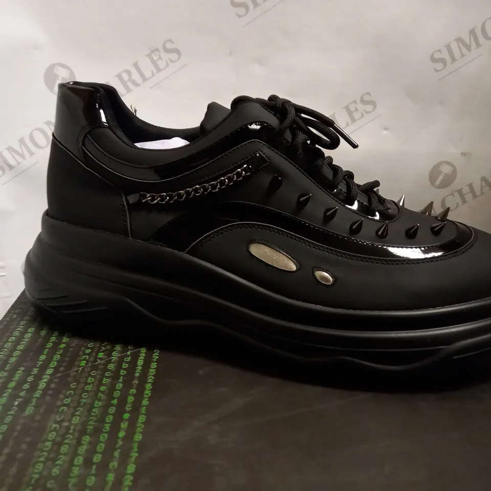 KOI VEGAN BANE OF EXILE BLACK TRAINERS WITH STUD DETAIL - SIZE 10