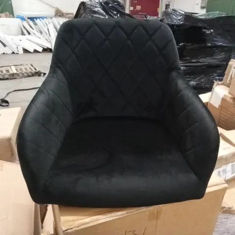 BOXED SET OF 2 BLACK VELVET DINING CHAIRS