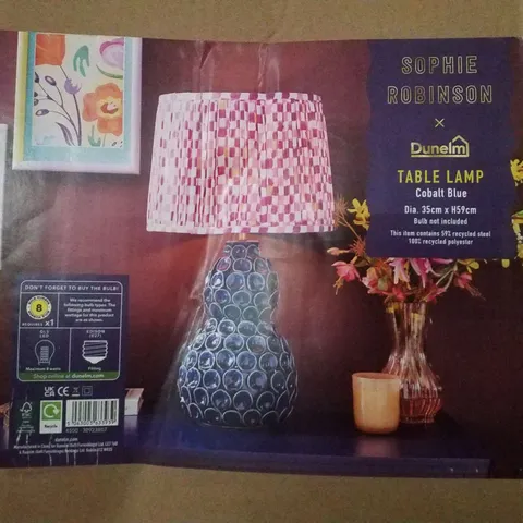 BOXED SOPHIE ROBINSON × DUNELM TABLE LAMP - COBALT BLUE