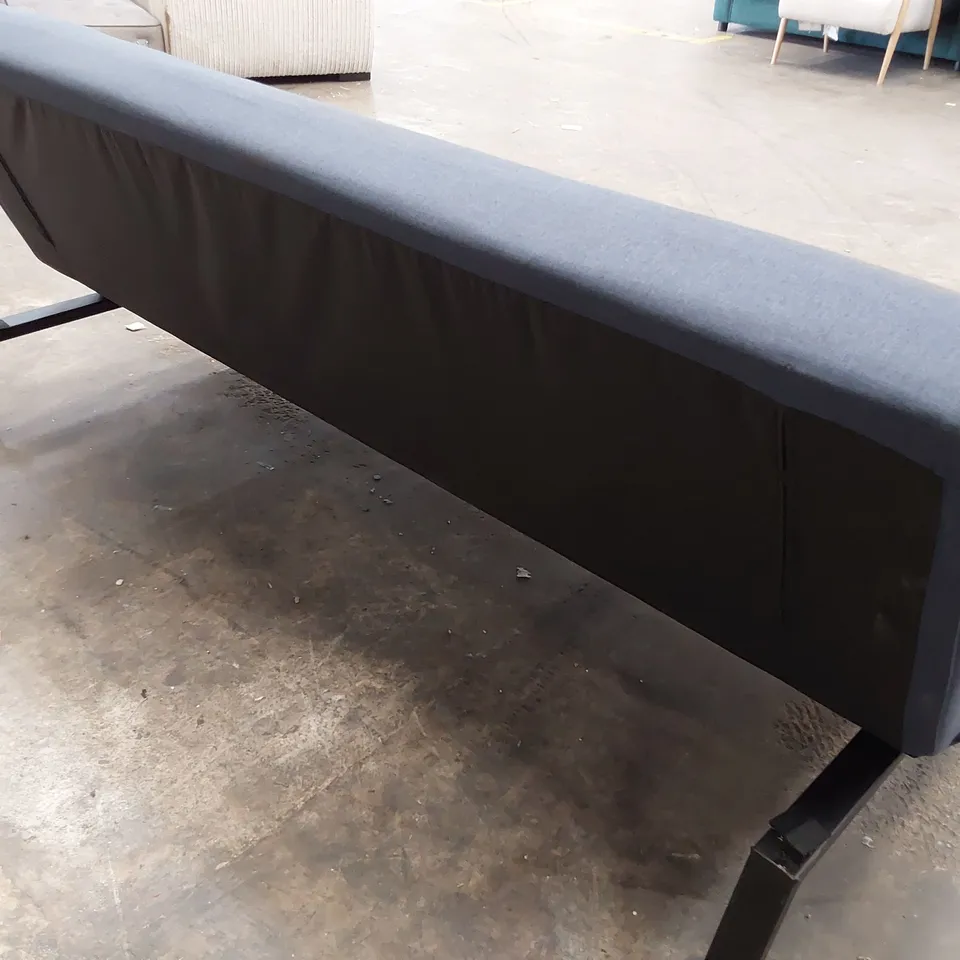 DESIGNER CLICK CLACK SOFA BED BLUE FABRIC 