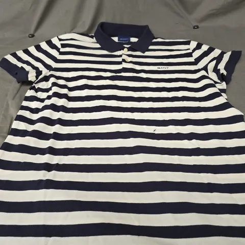 GANT STRIPED POLO SHIRT - SIZE LARGE