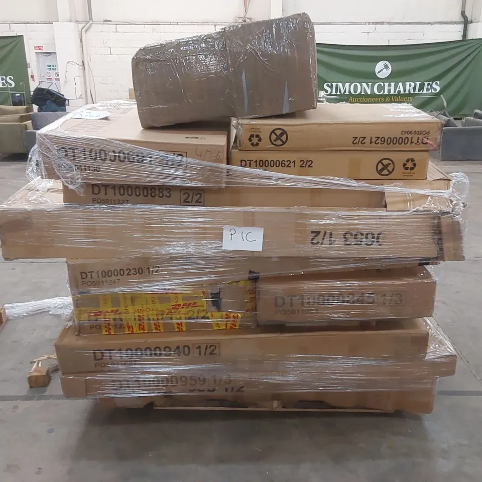 PALLET OF ASSORTED INCOMPLETE BOXED FURNITURE PARTS