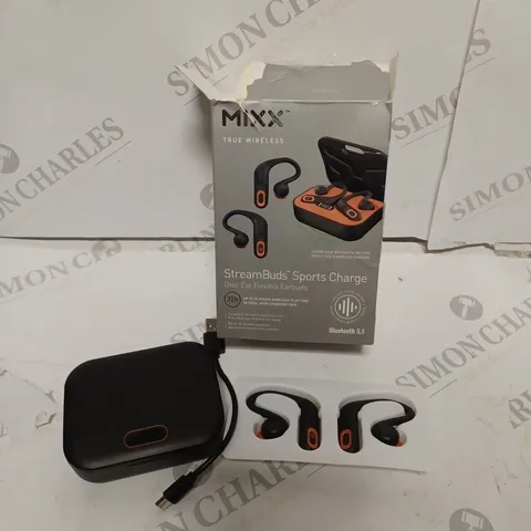 BOXED MIXX STREAMBUDS SPORTS CHARGE OVER EAR FLEXIBLE EARBUDS