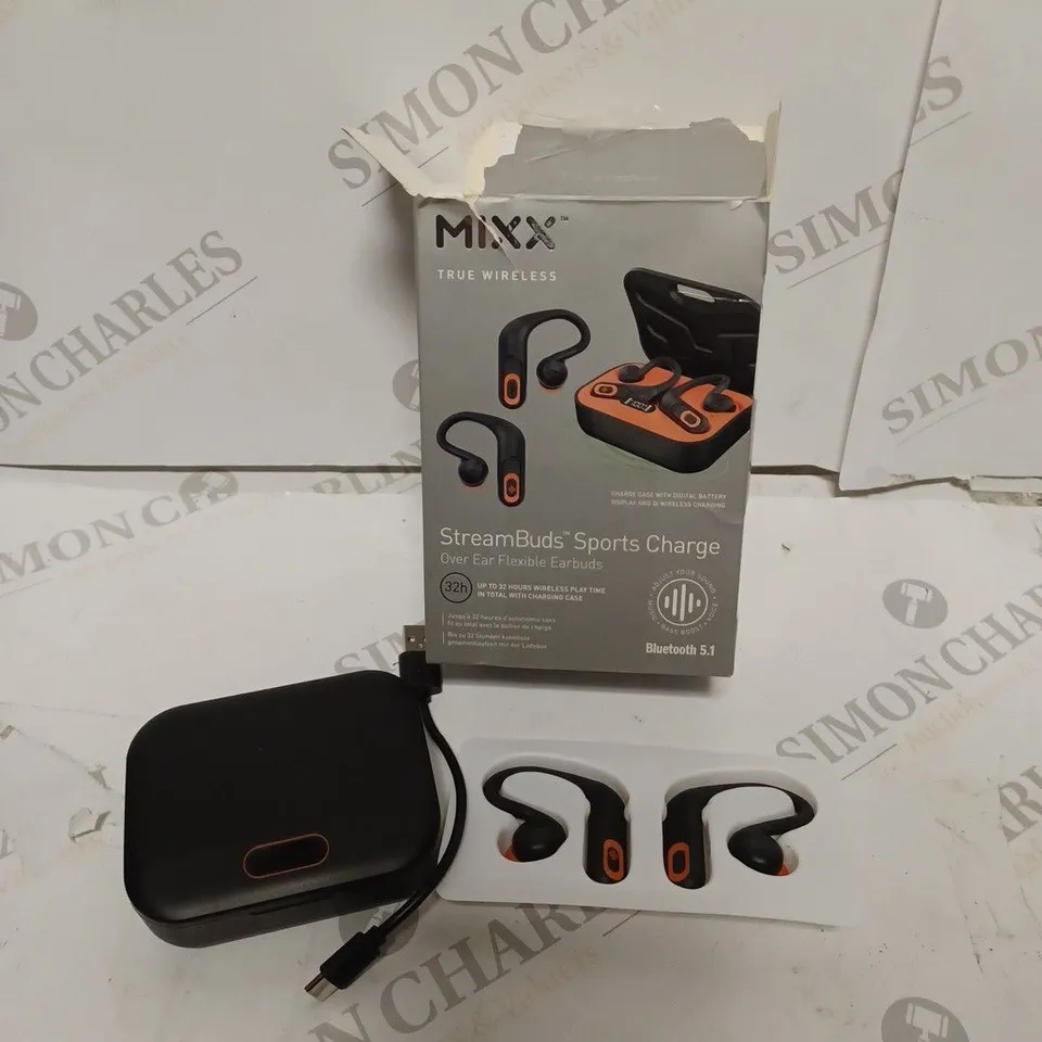 BOXED MIXX STREAMBUDS SPORTS CHARGE OVER EAR FLEXIBLE EARBUDS