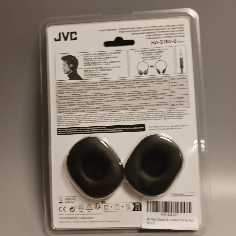 SEALED JVC FLATS STEREO HEADPHONES IN BLACK FOLDABLE STYLE 