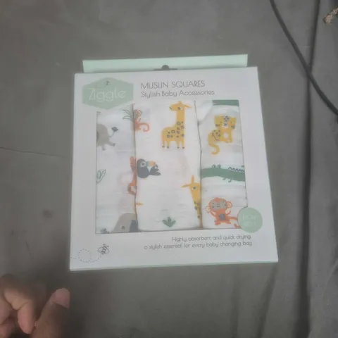 Ziggle Muslin Squares – Baby Muslins, 70x70 cm, 3-pack