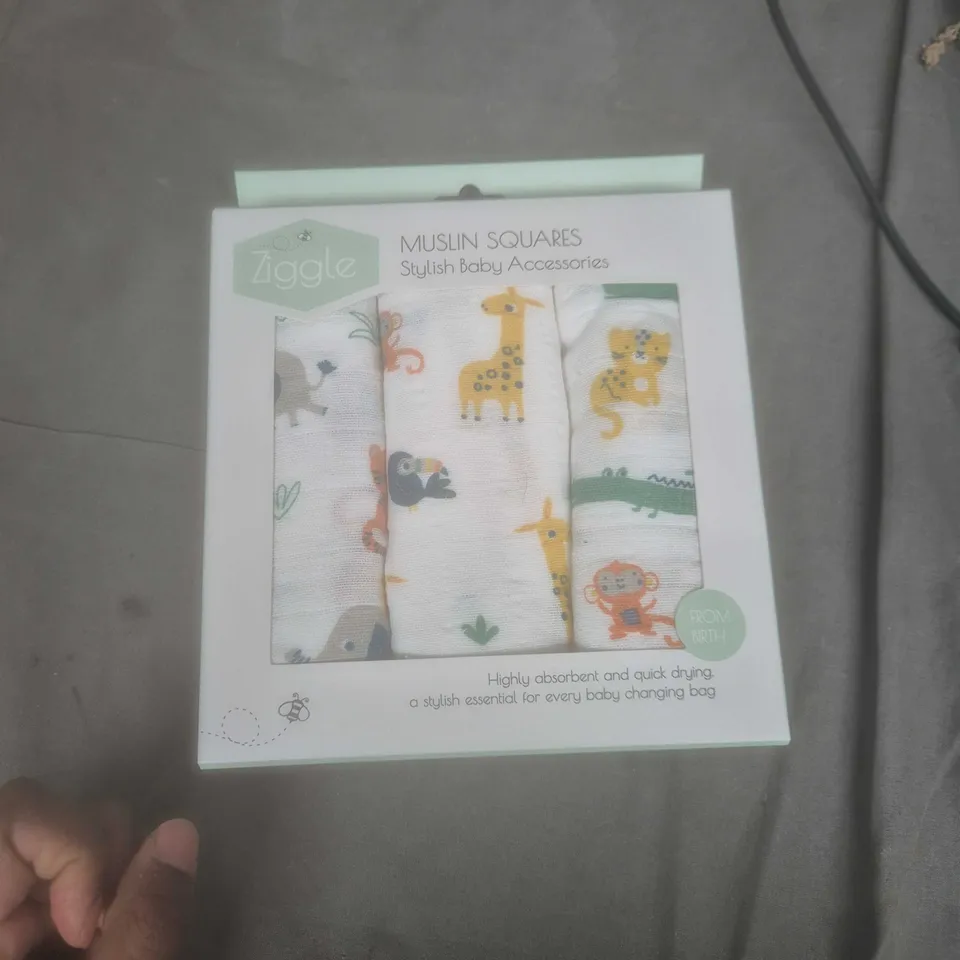 Ziggle Muslin Squares – Baby Muslins, 70x70 cm, 3-pack