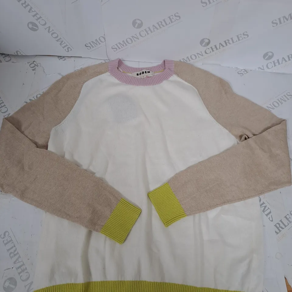 BODEN MEG SADDLE SLEEVE JUMPER SIZE S