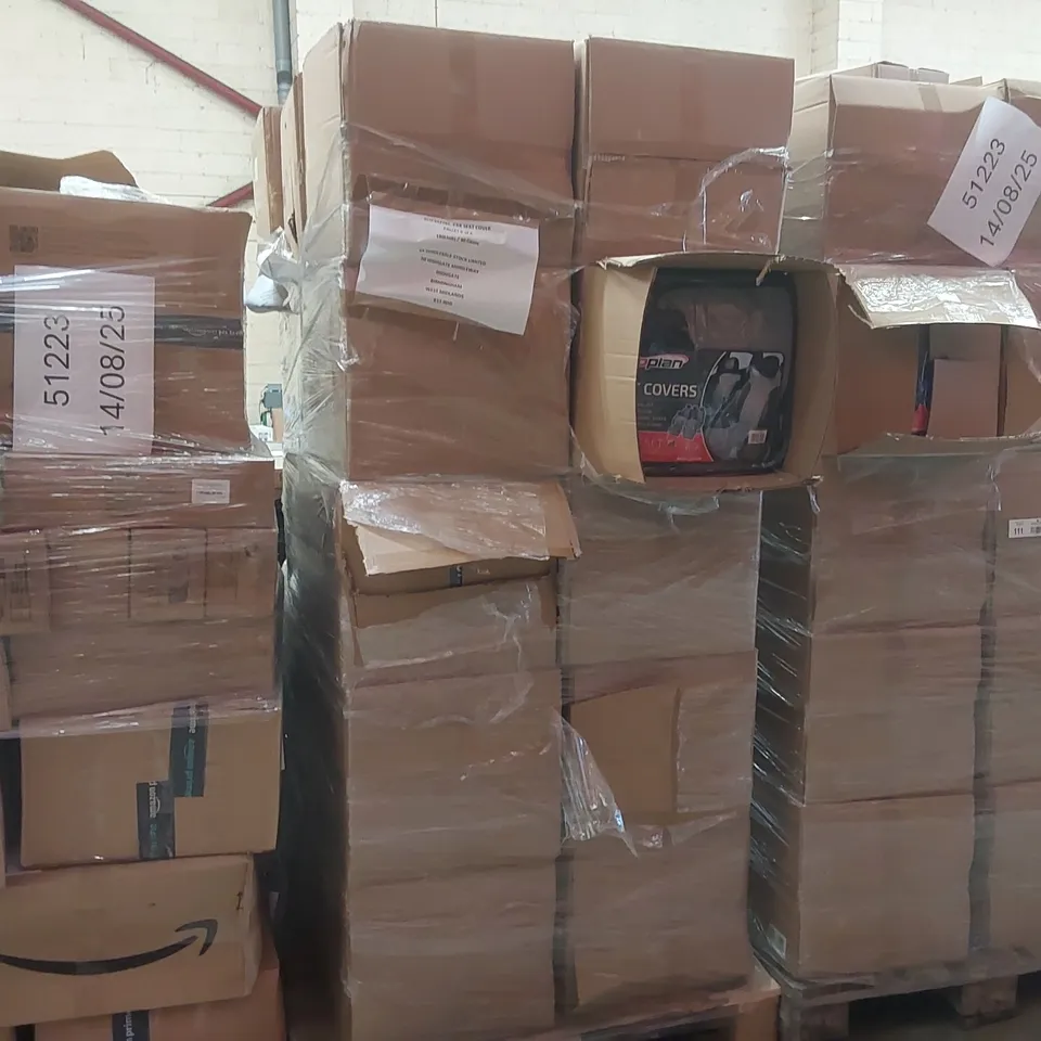 PALLET CONTAINING APPROXIMATELY 160x UNIVERSAL FABRIC CAR SEAT COVERS - VARIOUS COLOURS