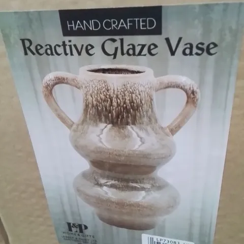 BOXED HAND CRAFTED REACTIVE GLAZE VASE