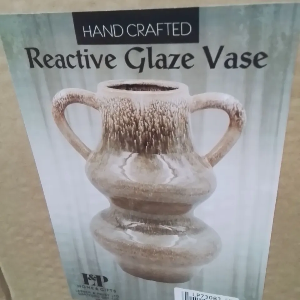 BOXED HAND CRAFTED REACTIVE GLAZE VASE