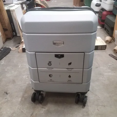 LUGG JETSET 40CM SUITCASE 40X30X20CM HARD SHELL ABS - SPINNER & REMOVABLE WHEELS - LIGHTWEIGHT TRAVEL LUGGAGE- SILVER