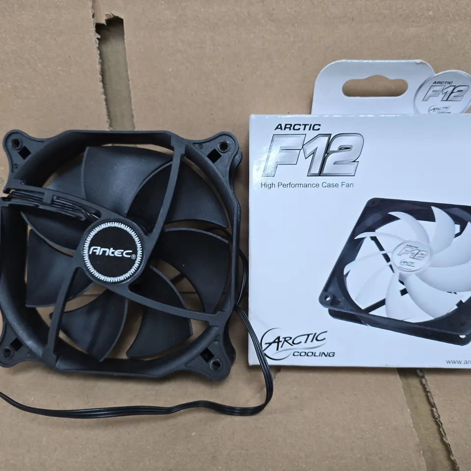 BOX OF APPROXIMATELY 20 ASSORTED HOUSEHOLD ITEMS TO INCLUDE CASE FANS, ETC - COLLECTION ONLY