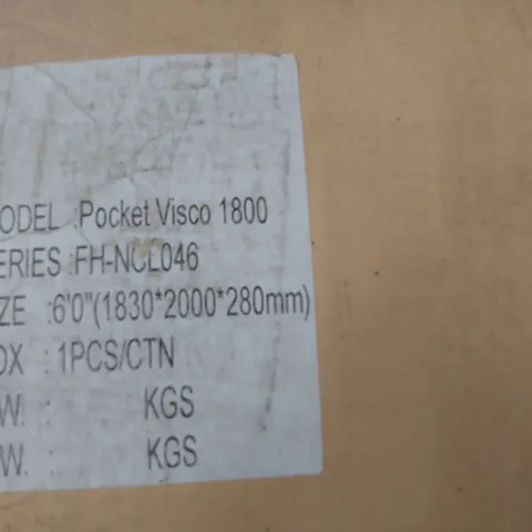 QUALITY BAGGED & ROLLED POCKET VISCO 1800 SUPER KINGSIZE 6' MATTRESS 