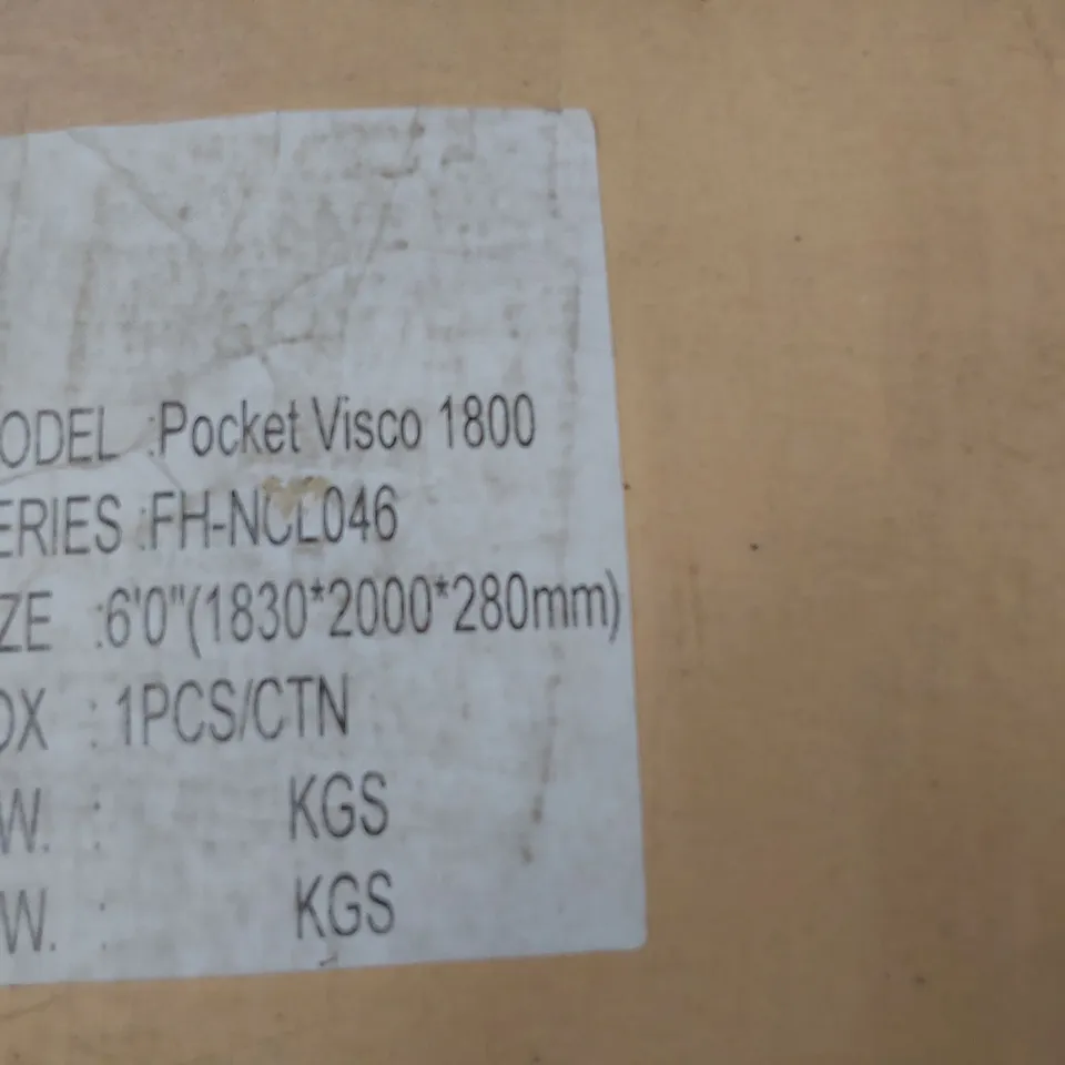 QUALITY BAGGED & ROLLED POCKET VISCO 1800 SUPER KINGSIZE 6' MATTRESS 