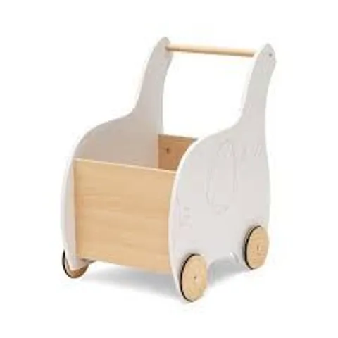 BOXED COSTWAY KIDS WOODEN SHOPPING CART WITH RUBBER WHEELS 