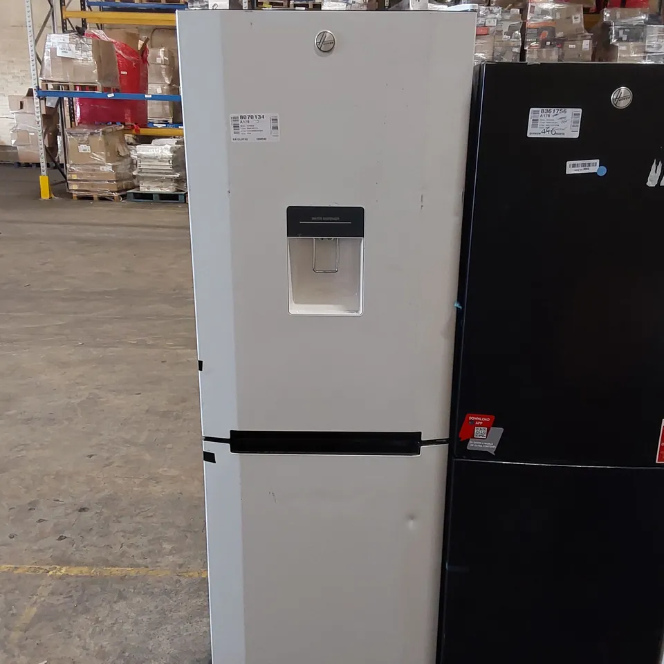 HOOVER H1826MNB5WWKN FREESTANDING FRIDGE FREEZER WITH WATER DISPENSER, FROST FREE, 308L TOTAL CAPACITY, 60CM WIDE, WHITE [ENERGY CLASS F] - UNPROCESSED RETURN