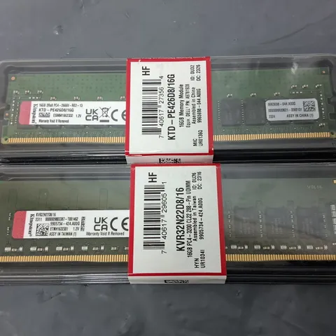 LOT OF 2 KINGSTON 16GB MEMORY MODULES