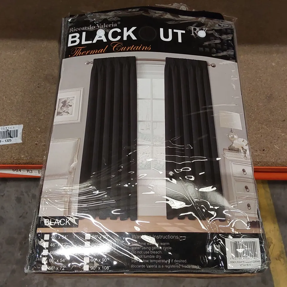 BAGGED FIFFER POLYESTER BLACKOUT PINCH PLEAT CURTAIN PAIR - 168 X 137CM (1 BOX)