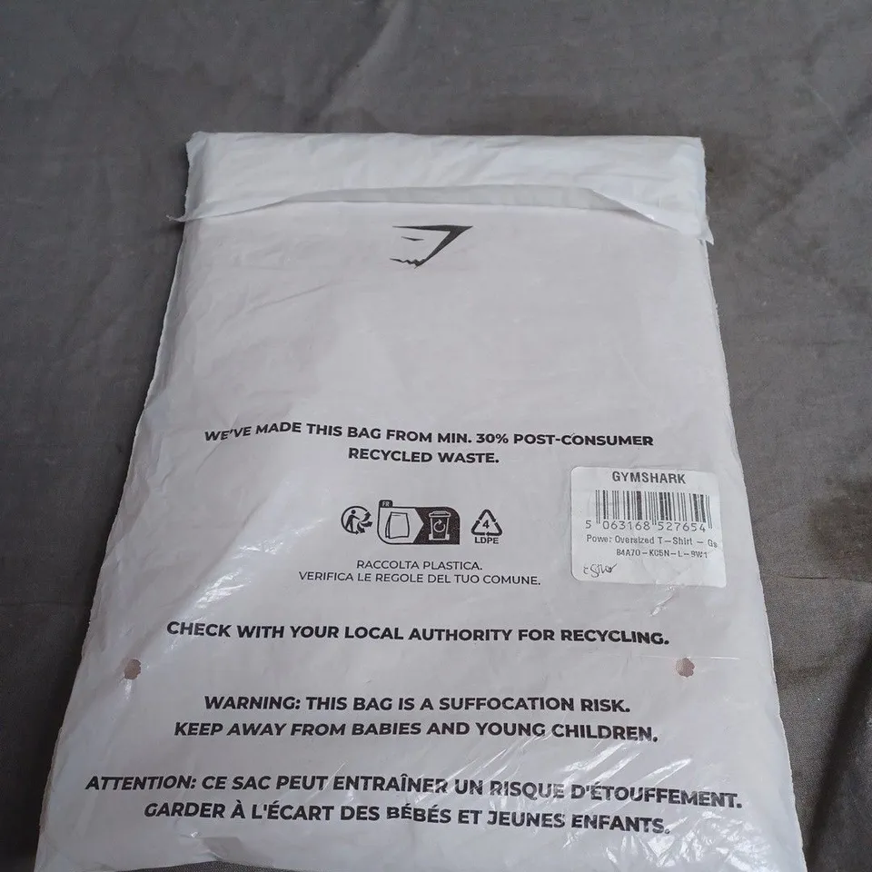 BAGGED GYMSHARK POWER OVERSIZED TEE - SIZE L