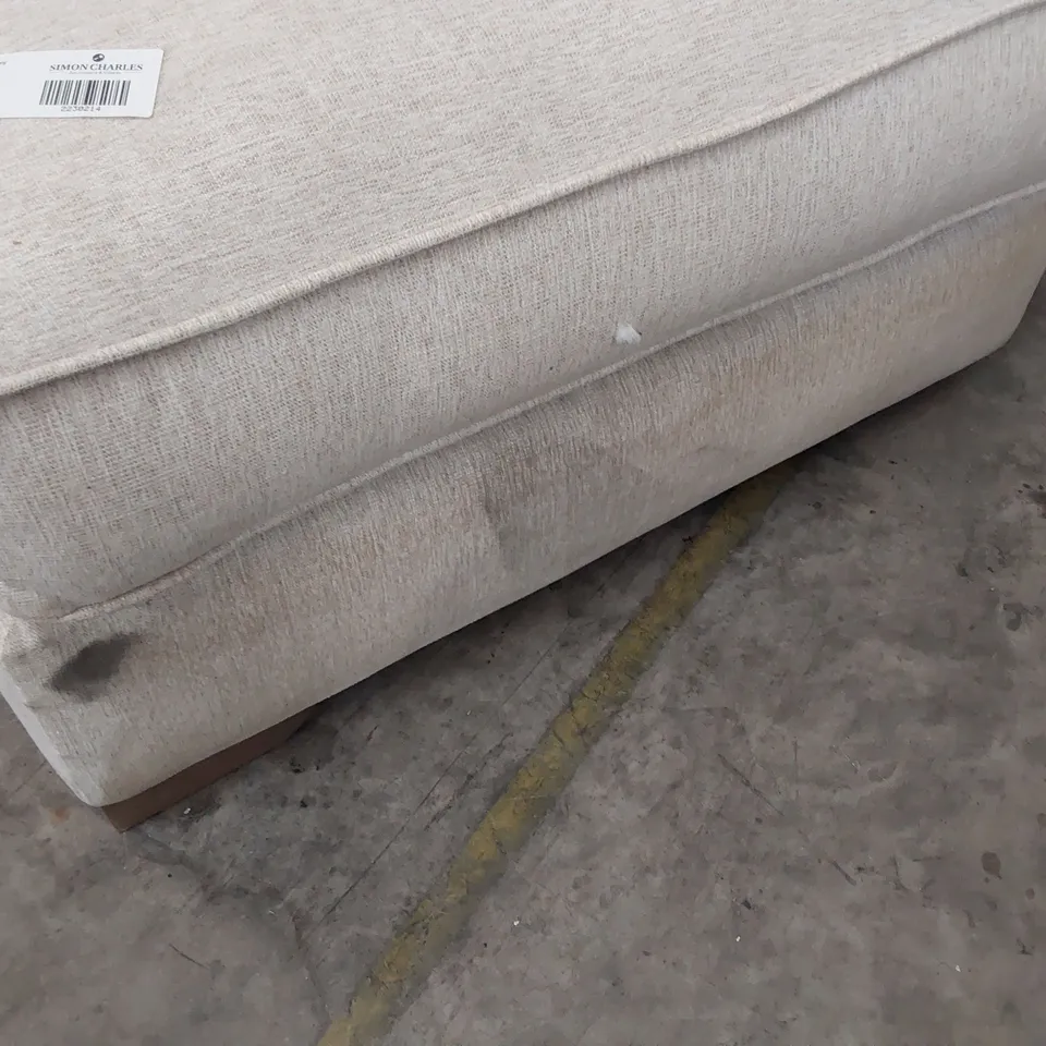 QUALITY BRITISH MADE LOUNGE Co LARGE FOOTSTOOL NATURAL FABRIC 