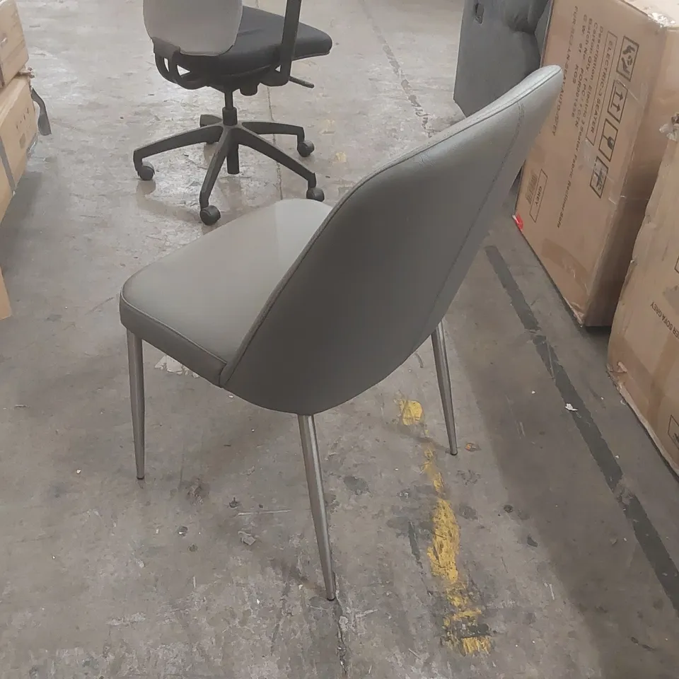 DECO DARK GREY LEATHER DINING CHAIR