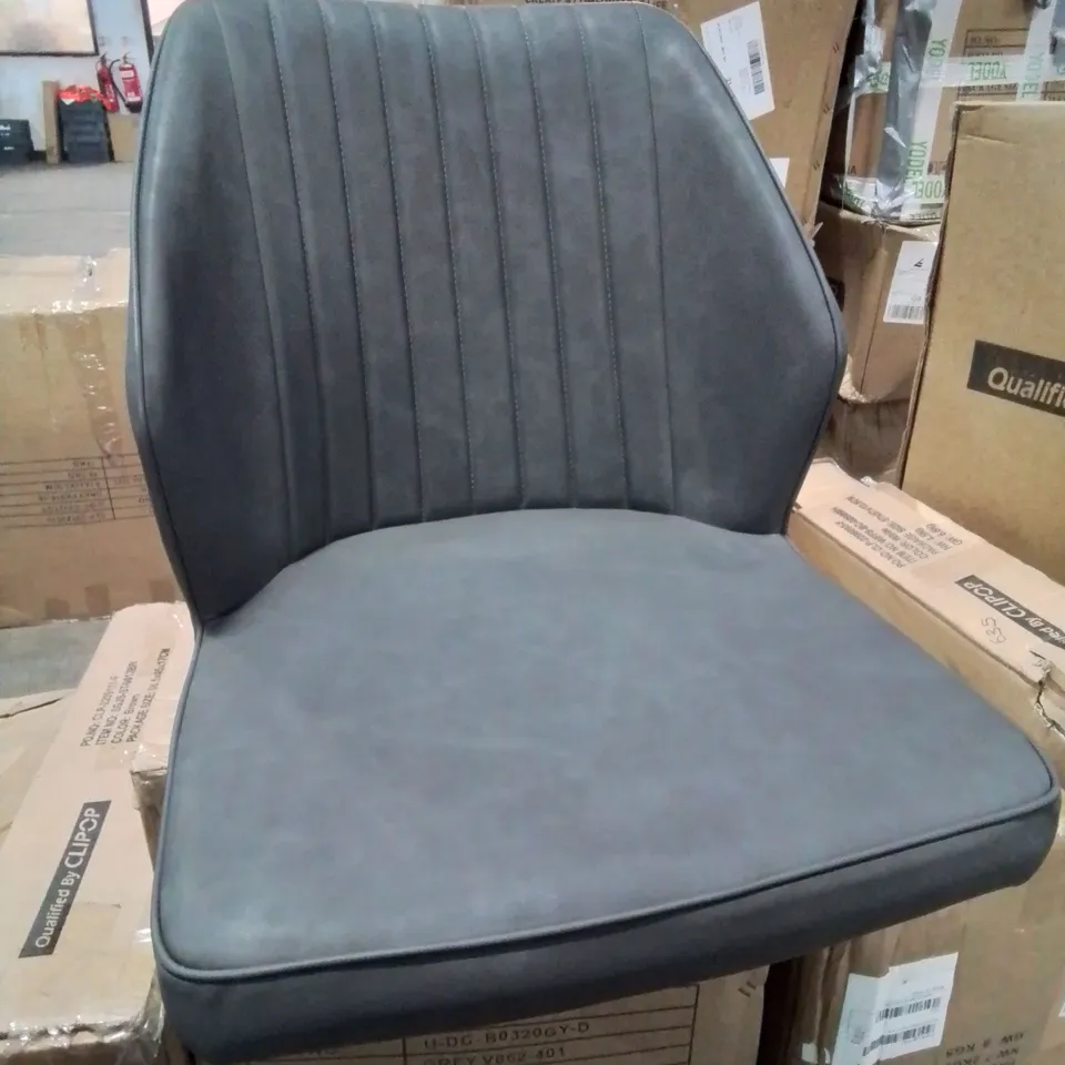 BOXED SET OF 2 DANFORTH LUXURY UPHOLSTERED KITCHEN DINING CHAIRS IN GREY