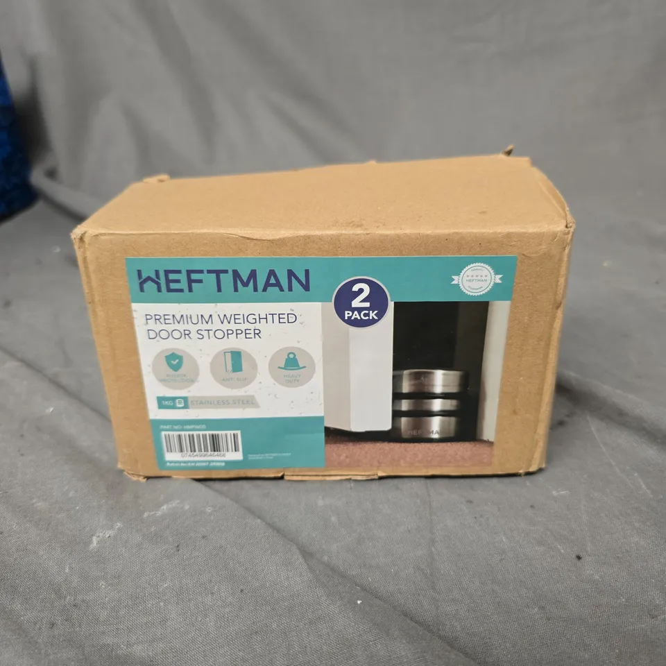 BOXED WEFTMAN PREMIUM WEIGHTED DOOR STOPPER TWIN PACK 