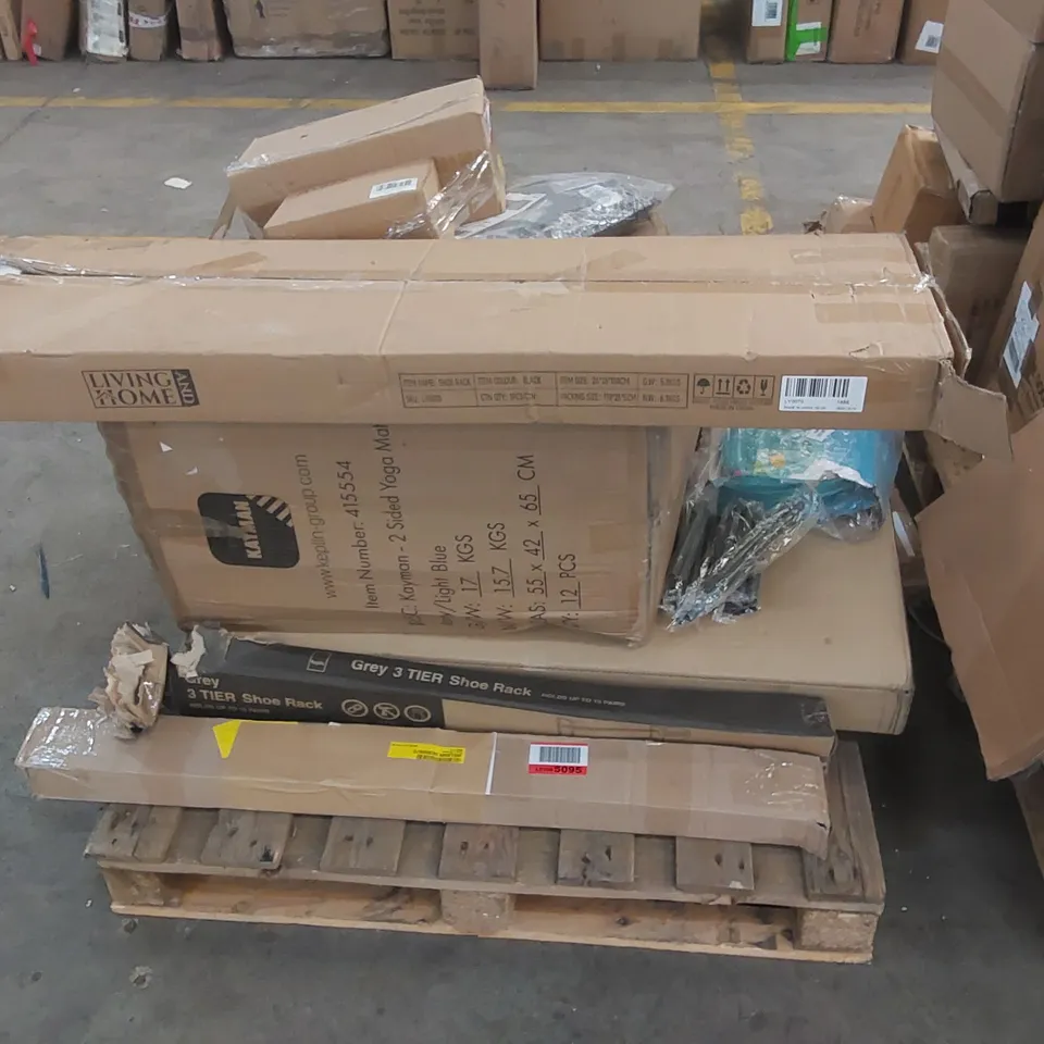 PALLET OF ASSORTED CONSUMER PRODUCTS/FURNITURE PARTS ECT